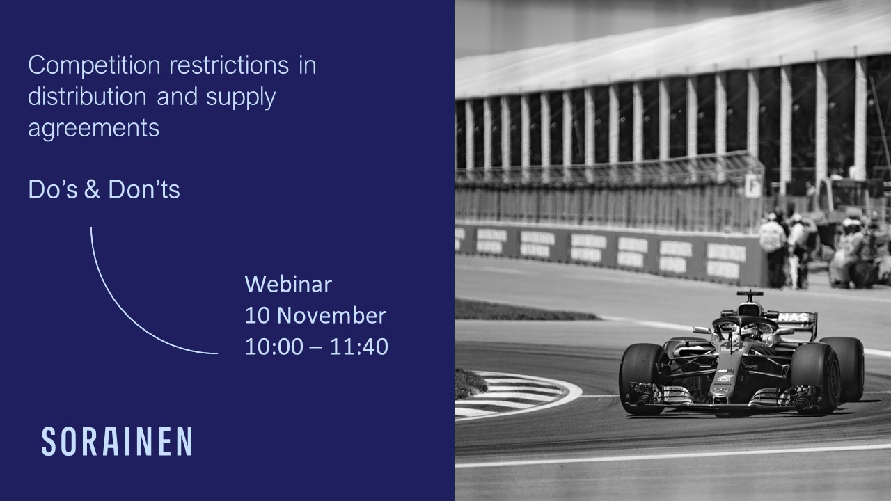 inar Competition restrictions in distribution and supply agreements