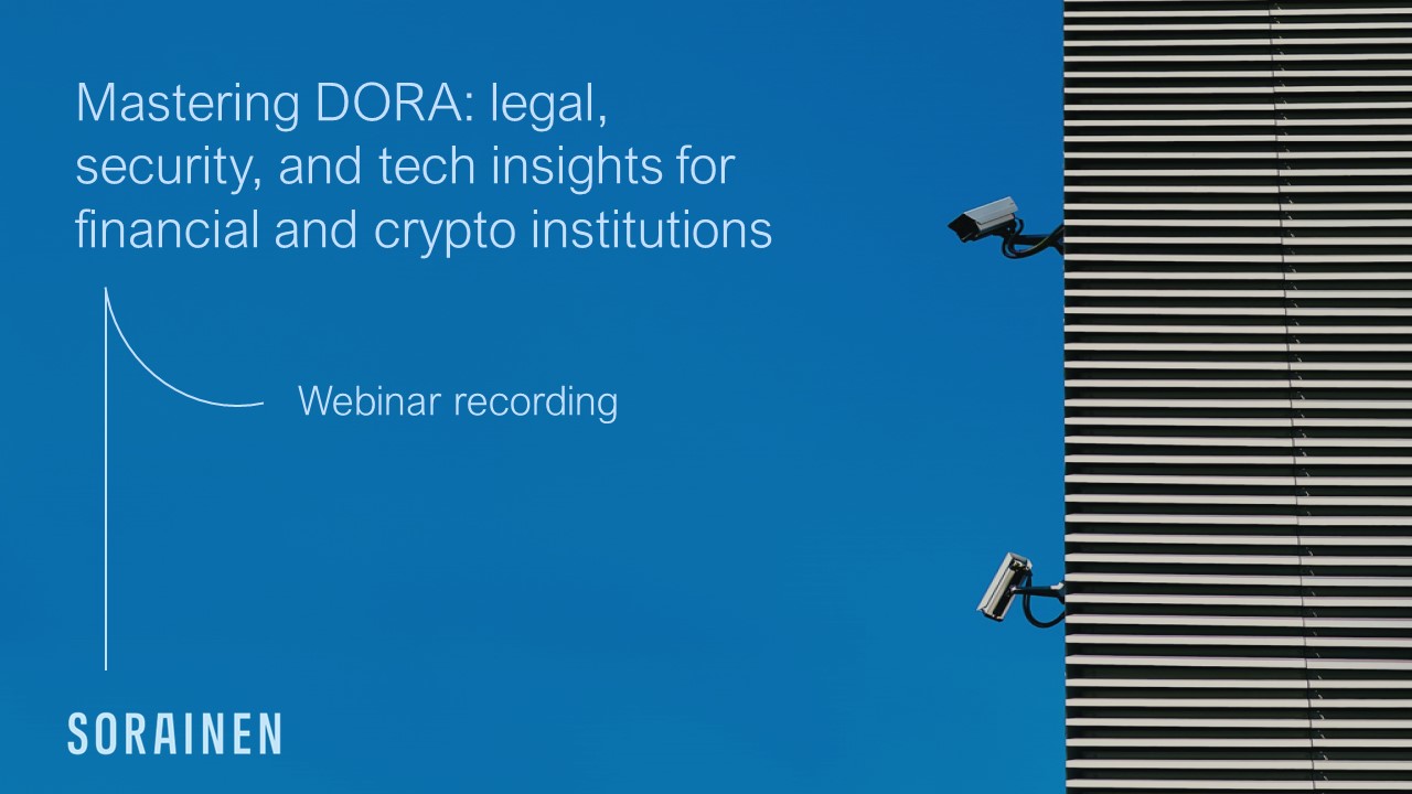 Webinar recording on DORA regulation