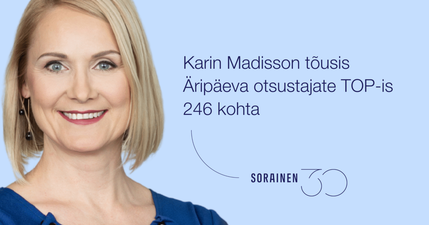 Karin Madisson tõusis otsustajate TOP-is 246 kohta