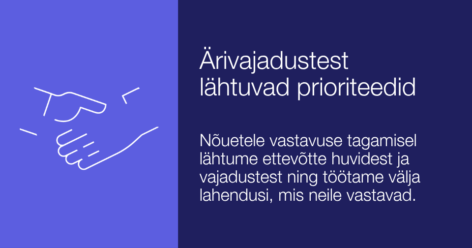 Ärivajadustest lähtuvad prioriteedid