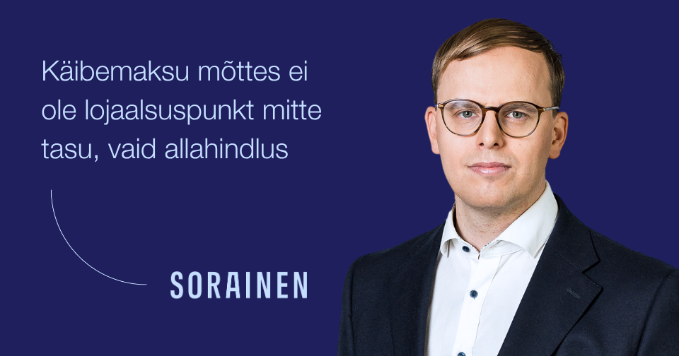 Käibemaksu mõttes ei ole lojaalsuspunkt mitte tasu, vaid allahindlus. Sorainen. Fotol: Verner Silm