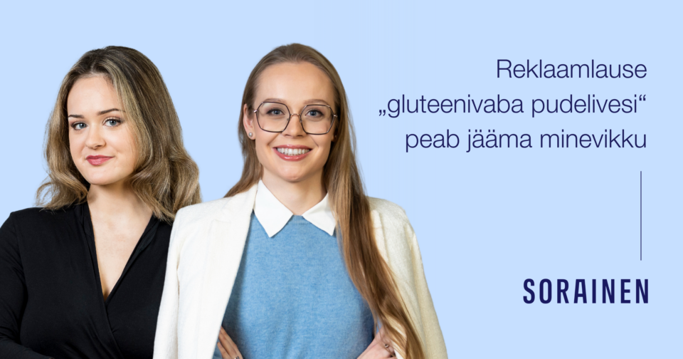 Reklaamlause „gluteenivaba pudelivesi“ peab jääma minevikku