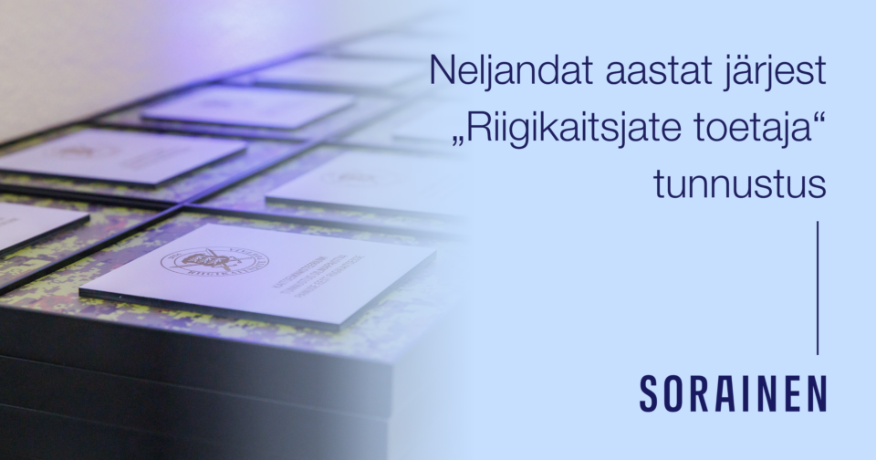 Neljandat aastat järjest „Riigikaitsjate toetaja“ tunnustus