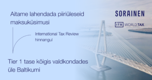 Aitame lahendada piiriüleseid maksuküsimusi Tier 1 tase kõigis valdkondades üle Baltikumi International Tax Review hinnangul